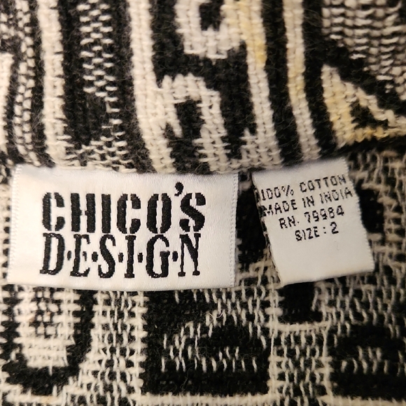 Chico's Black and White Patterned Jacket - Picture 2 of 3